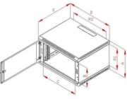 Rack Triton 19" jednodílný 9U/500mm plechové dveře, šedý