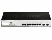 D-Link DGS-1210-10P 10-port Gigabit Smart+ PoE Switch, 8x GbE PoE+, 2x SFP, PoE 65W, fanless