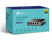 Switch TP-Link TL-SG1005LP 5x GLAN, 4xPoE+, 41W, dosah 250m, kov