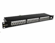 Solarix Patch panel 24 x RJ45 CAT6 STP černý 1U SX24-6-STP-BK