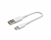 Belkin USB-C/USB-A kabel 15cm oplástený, bílý CAB002bt0MWH