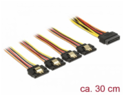 DeLOCK kabel SATA 15Pin samec > 4x SATA 15Pin samice