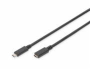 Digitus Prodlužovací kabel USB typu C, typ C samec/ samice , 0,7 m, Gen2, 5A, 10 GB, verze 3.1, CE, bl