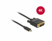 Delock Kabel USB Type-C™ samec > DVI 24+1 samec (DP Alt Mód) 4K 30 Hz 2 m černý