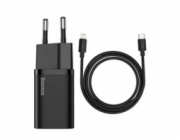 Baseus Super SI set adaptéru USB-C 20W a kabelu USB-C do Lightning 1m, černá