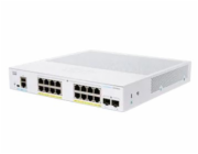 Cisco switch CBS250-16P-2G (16xGbE,2xSFP,16xPoE+,120W,fanless)