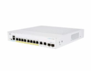 Cisco CBS250-8PP-E-2G-EU 8-port GE Smart Switch, 8x GbE RJ-45, 2x 1G Combo, PoE+ 45W, Ext PS