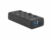 Natec Mantis Z29314 USB HUB 2 aktivní rozbočovač s funkcí nabíjení 4x USB 3.0 HUB, vypínač, napájecí adaptér