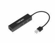 Natec Dragonfly rozbočovač 3x USB 2.0 HUB + RJ45