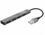 TRUST rozbočovač HALYX, Aluminium 4-Port Mini USB Hub, 10cm