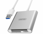 UNITEK Y-9313 čtečka karet USB 3.2 Gen 1 (3.1 Gen 1) Stříbrná