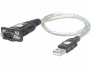 Techly IDATA USB-SER-2T Kabel Průhledná 0,45 m USB Typ-A DB-9