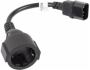 Lanberg IEC 320 C14 napájecí kabel – Schuko, 20 cm, černý (CA-C14E-10CC-0018-BK)