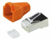 LogiLink RJ45 CAT.6 FTP zástrčka s krytem, oranžová 100 ks (MP0022O)