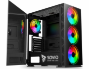 SAVIO PC skříně Prime X1 ARGB Glass Černá