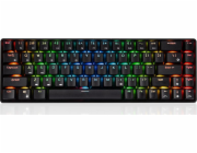 Modecom VOLCANO LANPARTY RGB BT bezdrátová mechanická herní klávesnice (Gateron Yellow), Bluetooth, US layout, černá