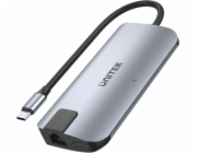 UNITEK uHUB P5+ USB 2.0 Type-C Černá, Šedá