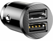 Autonabíječka Baseus Grain 2x USB 5V 3.1A (černá)