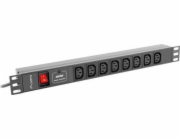 Lanberg Rack PDU 19 1U 16A 8X IEC C13 2M Černá C20 (PDU-08I-0200-C20-BK)