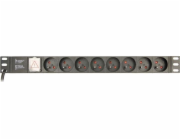 Gembird EG-PDU-014-F Gembird PDU 8 zásuvek, 1U, 16 A, 3m