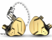 KZ Acoustics ZSN Pro X with microphone. Gold in-ear earphones 3 5mm