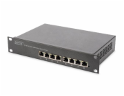 DIGITUS DN-80117 DIGITUS 10 palcový 8 portový gigabitový ethernetový přepínač, L2 + mnagement