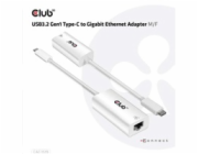 Club3D Adaptér aktivní USB 3.2 typ C na LAN (Gigabit Ethernet - 1Gb), 20cm