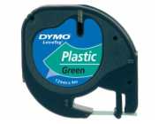 Dymo LetraTag Green Plastic 12 mm x 4 m