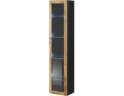 Cama glass-case VIGO 180 180/40/30 black/wotan oak