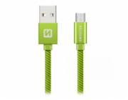 Swissten Datový Kabel Textile Usb / Micro Usb 1,2 M Zelený