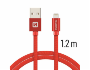 Swissten Datový Kabel Textile Usb / Lightning 1,2 M Červený