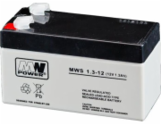 MPL MW POWER MWS 1.3-12 UPS battery Lead-acid accumulator AGM Maintenance-free 12 V 1 3 Ah Black Grey