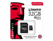 Kingston MicroSDHC karta 32GB Industrial C10 A1 pSLC Card + SD Adapter