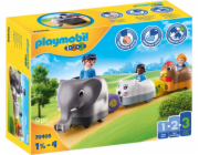 Můj tahací vláček se zvířátky Playmobil, 1.2.3, 9 dílků