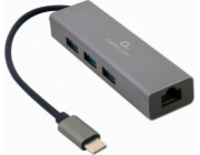 Gembird USB-C GBit adapter + 3x USB 3.1 A-CMU3-LAN-01