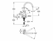 Grohe Eurosmart Cosmopolitan dřezová jednopáková baterie, 1/2