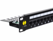 NetRack Patch panel 19 24-porty Kat. 6 UTP Czarny (104-08)