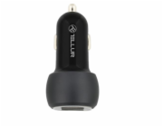 Tellur Dual USB Car Charger With QC 3.0, 6A black