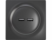 Fibaro FGWU-021-8 zásuvka 2x USB Černá