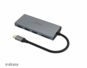 AKASA adaptér USB Type-C 9-in-1 Dock (PD Type-C, HDMI, VGA, 3 x USB 3.0 Type-A, RJ45, SD and Micro SD Card Reader)