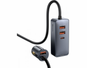 Baseus CCBT-A0G Rychlá Nabíječka do Auta s Prodlužovacím Kabelem 120W 3x USB +1xUSB-C Gray