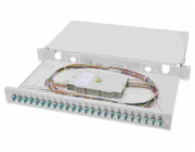 Digitus Fiber Optic Sliding Splice Box, 1U, Equipped 24x LC duplex, incl. M 25 Screw, Splice Cassette OM3 Color Pigtails, Adapter