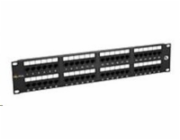 Solarix 19" Patch panel 48 x RJ45 CAT5E UTP 150 MHz černý 2U,  SX48-5E-UTP-BK