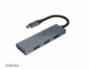 AKASA Hub USB-C 4x USB 3.0 port, Aluminium