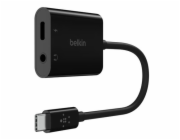 Belkin USB-C adaptér/rozdvojka 1x USB-C M/ 1x USB-C F napájení 60W + 1x 3,5mm jack, černá