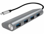 USB HUB LogiLink USB-C 3.1, 4portový, hliníkový kryt UA0309