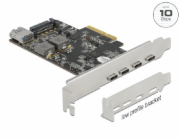 DeLOCK PCI Express x4 karta pro 4 x USB Type-C + 1 x USB Type-A - SuperSpeed USB 10 Gbps - nízkoprofilový formát, USB řadič