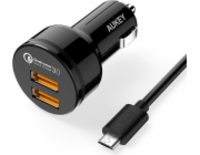 AUKEY auto nabíjecka 36W cerná 2-port USB-type A CC-T8