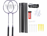 Wish Alumtec badminton racket set 4466 2 purple rackets + 3 shuttlecocks + net + lines