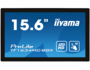 15,6" iiyama TF1634MC-B8X: IPS, FullHD, capacitive, 10P, 450cd/m2, VGA, DP, HDMI, IP65, černý